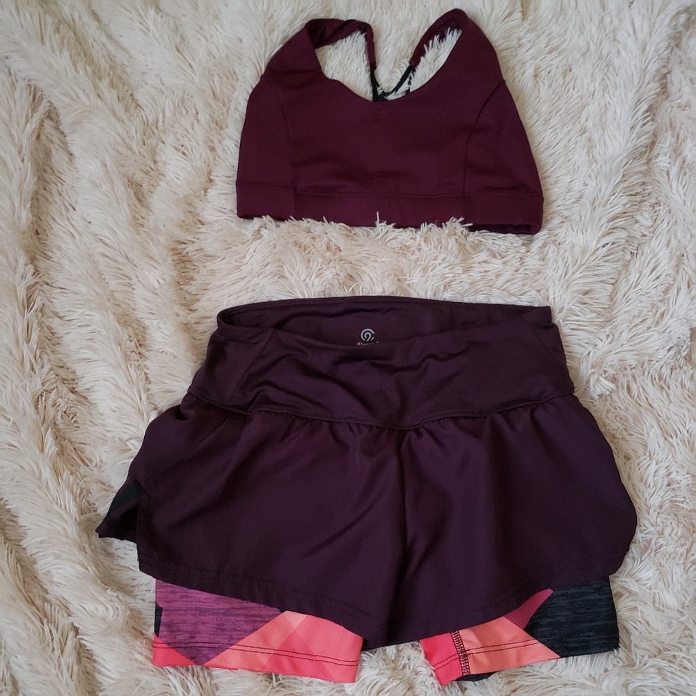 sports bra and workout short set